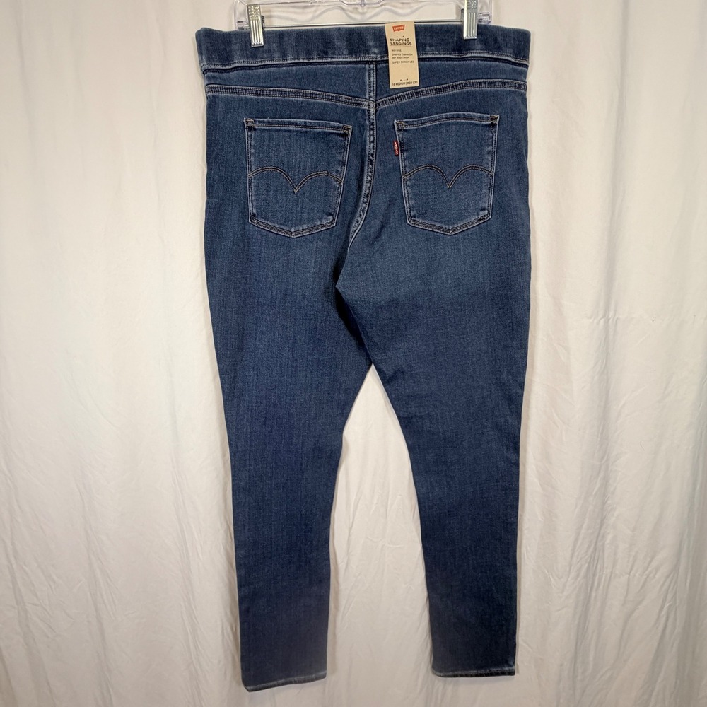Levi's Shaping Leggings Mid Rise Super Skinny Blue Denim Jeans 16 Medium W33 L30 - Picture 2 of 10